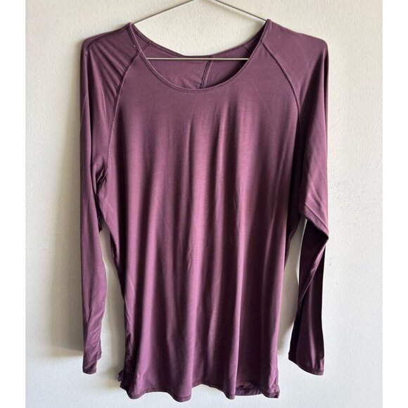 Lululemon Women Long Sleeve Deep Stretch Round Neck Top Grape Size Medium - Picture 1 of 11